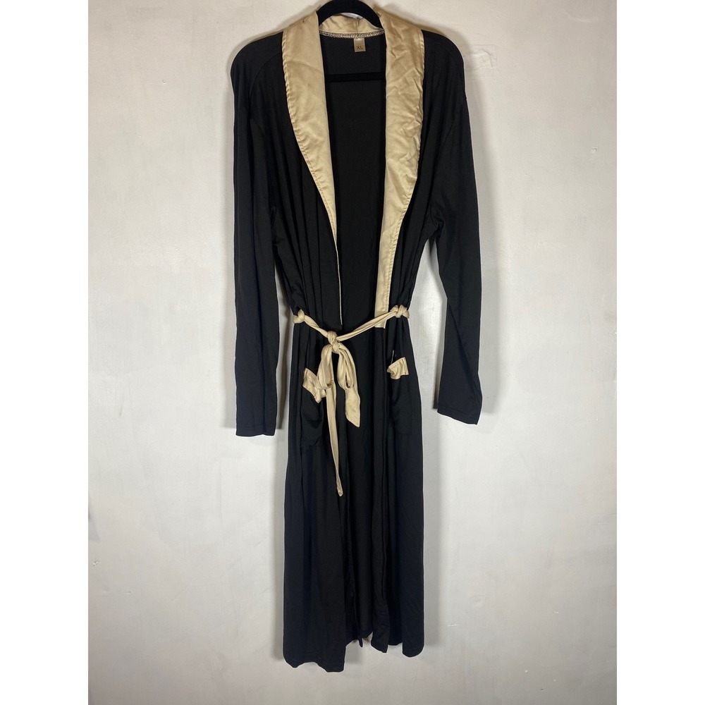 Bear Black Cream Shawl Collar‎ Robe Housecoat Lounge Sleepwear XL Belted